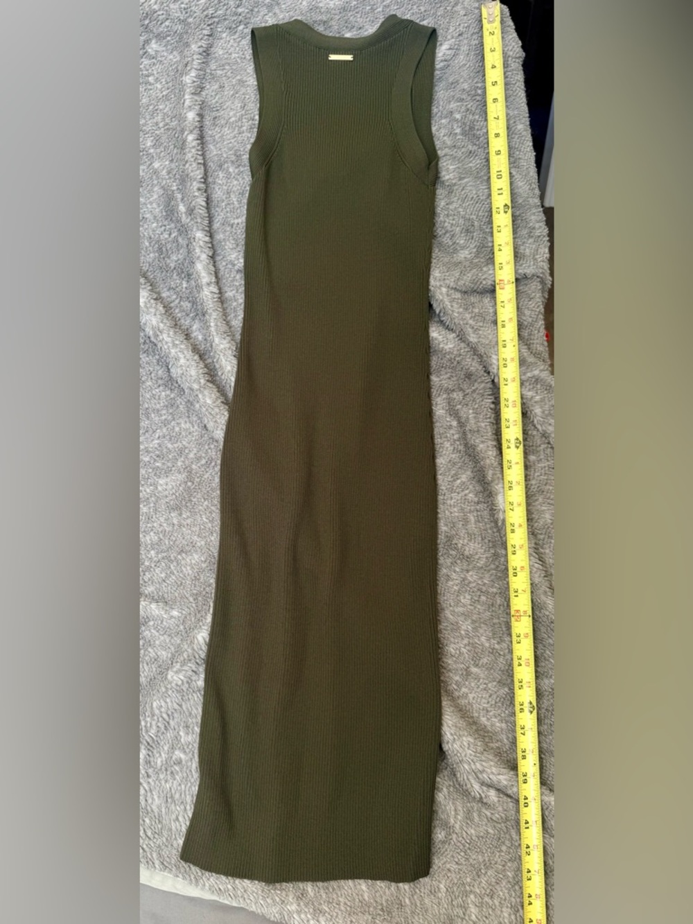Festival Vibes Michael Kors Body-con Olive Ribbed Knit Dress